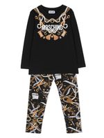 Moschino Kids survêtement en coton à imprimé baroque - Noir - thumbnail