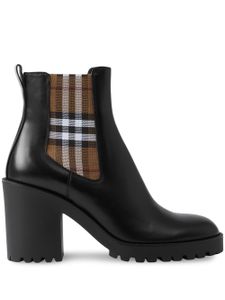 Burberry bottines à carreaux - Noir