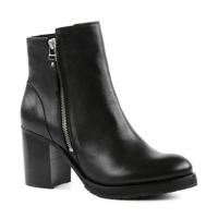 Sacha leren enkellaarzen zwart