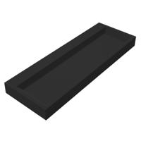 Wastafel Hangend Nero Opera-120 Rechthoek 120x50x11cm Solid Surface Mat Zwart