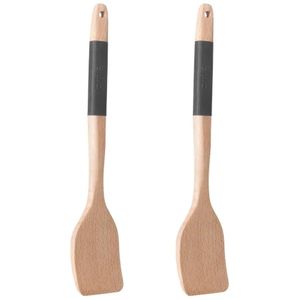 5Five Keukengerei bakspatel/bakspaan - 2x - beechwood hout - 32 cm