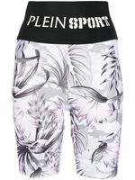 Plein Sport short fleuri à taille logo - Blanc - thumbnail