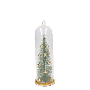 Gouden kerstboom in stolp kerstversiering hangdecoratie 22 cm