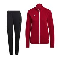 adidas Entrada 22 Full-Zip Trainingspak Dames Rood Zwart Wit - thumbnail