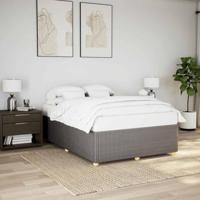 vidaXL Bedframe zonder matras stof taupe 140x190 cm