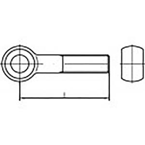 TOOLCRAFT TO-6854853 Oogbouten M8 130 mm DIN 444 Staal 25 stuk(s)