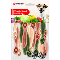 Hondensnack Veggie Tandenborstel 7,5 cm 15 stuks 120 gr - 15 stuks x 7.5 cm Flamingo Multicolor