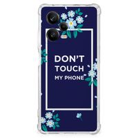 Xiaomi Redmi Note 12 Pro Plus Anti Shock Case Flowers Blue DTMP - thumbnail