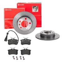 Remmenset, remschijf BREMBO, Remschijftype: Geperforeerd, Inbouwplaats: Achteras: , u.a. für Skoda, VW, Seat