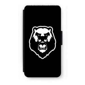 Angry Bear (black): iPhone 7 Plus Flip Hoesje