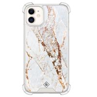 iPhone 11 siliconen shockproof hoesje - Marmer goud