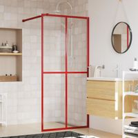 Inloopdouchewand transparant 90x195 cm ESG-glas rood