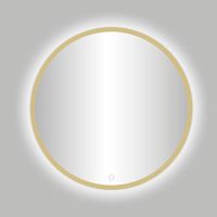 Badkamerspiegel Best Design Venetie Nancy LED Verlichting 140x140 cm Rond Mat Goud - thumbnail