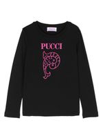 PUCCI Junior sweat en coton à logo imprimé - Noir - thumbnail