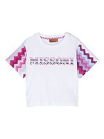 Missoni Kids t-shirt en coton à logo brodé - Blanc - thumbnail