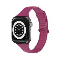 By Qubix - TPU Slim Fit bandje - Wijnrood - Compatible met Apple Watch 38mm / 40mm / 41mm / 42mm - Compatible Apple watch bandjes