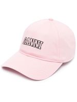 GANNI casquette en coton à logo brodé - Rose