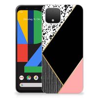 Google Pixel 4 TPU Hoesje Zwart Roze Vormen - thumbnail