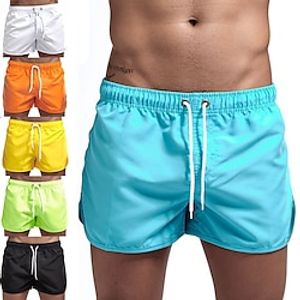 Voor heren Boardshorts Zwemshorts Lange zwembroeken Zak Trekkoord Recht been Effen Sneldrogend Buiten Dagelijks Feestdagen Sport Casual Zwart Wit Micro-elastisch Lightinthebox