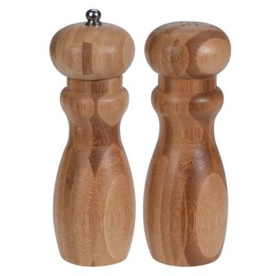 Setje Bamboe houten pepermolen en zoutmolen 16 cm Setje Bamboe houten pepermolen en zoutmolen 16 cm