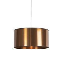 QAZQA - Modern Art Deco Hanglamp | Eettafel | Eetkamer wit met koperen kap 50 cm - Pendel | Woonkamer | Slaapkamer | Keuken - Kunststof Rond |Langwerpig - E27 Geschikt voor LED - Max. 1 x 60 Watt