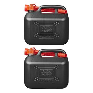 2x Jerrycans/benzinetanks 5 liter zwart