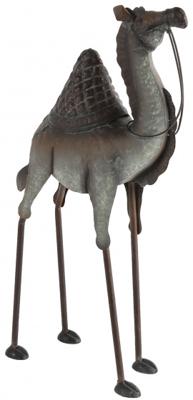 beeld Dromedaris 61 cm staal donkergrijs