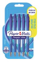 Balpen Paper Mate Flexgrip Ultra blauw medium 5 stuks bliste - thumbnail