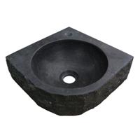 Fontein Wiesbaden Halfrond Hoek 30x30x10cm Hamerslag Hardsteen Antraciet