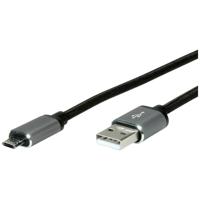 ROLINE 11.02.8772 USB-kabel USB 2.0 3 m USB A Micro-USB B Zwart - thumbnail