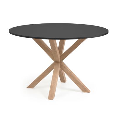 Kave Home Ronde Eettafel 'Argo' 120cm, kleur Zwart/Naturel