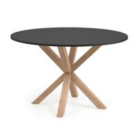 Kave Home Ronde Eettafel 'Argo' 120cm, kleur Zwart/Naturel
