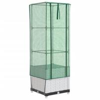 vidaXL Plantenbak verhoogd met kashoes 40x40x139 cm rattanlook, plantenbak, bloembak, grote bloempot buiten, plantenbak buiten, bloempot buiten