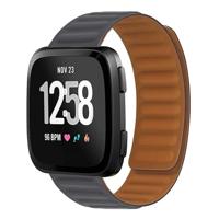 By Qubix - Compatible met Fitbit Versa 3/4 & Sense 1/2 - Siliconen Loop bandje - Grijs - Compatible fitbit bandje