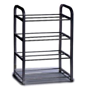 Metalen schoenenrek/schoenenstandaard 4-laags zwart 40 x 19 x 56 cm