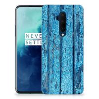 OnePlus 7T Pro Bumper Hoesje Wood Blue - thumbnail