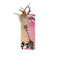 Addicted Speelgoed met veren voor katten, stick met muis en veren