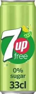 7up free frisdrank, sleek blik van 33 cl, pak van 24 stuks