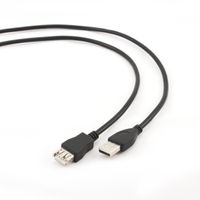 Gembird 3m USB 2.0 A M/FM USB-kabel USB A Zwart - thumbnail