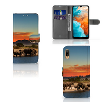 Huawei Y6 (2019) Telefoonhoesje met Pasjes Olifanten - thumbnail