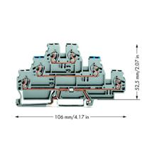 WAGO 870-558 Screeningklem 3-etages 5 mm Spanveer Toewijzing: N, L Grijs 50 stuk(s)