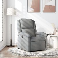 Fauteuil verstelbaar stof lichtgrijs - thumbnail