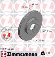 Remschijf COAT Z ZIMMERMANN, Remschijftype: Binnen geventileerd, u.a. für Ford