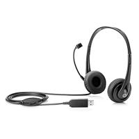 Hp T1A67Aa Stereo Usb Headset, Zwart