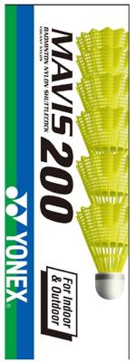 Yonex 200 Nylon Mavis badmintonshuttles - 6 stuks Yonex 200 Nylon Mavis badmintonshuttles - 6 stuks