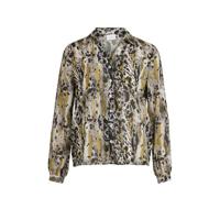 VILA blouse VIJEMO met all over print groen/zwart/wit