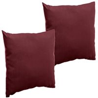 Set van 4x stuks bank/sier/tuin kussens voor binnen en buiten in de kleur bordeaux rood 40 x 40 x 10