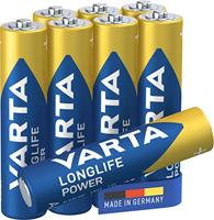 VARTA Longlife Power AAA Micro LR03 batterij (verpakking met 4 stuks) Alkaline Batterij - Made in Germany - ideaal voor speelgoed zaklamp controller en andere apparaten op batterijen