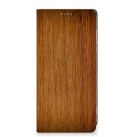 Motorola Moto G84 Book Wallet Case Donker Hout - thumbnail