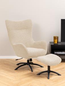 Fauteuil Marc Beige met Voetenbank - Giga Living